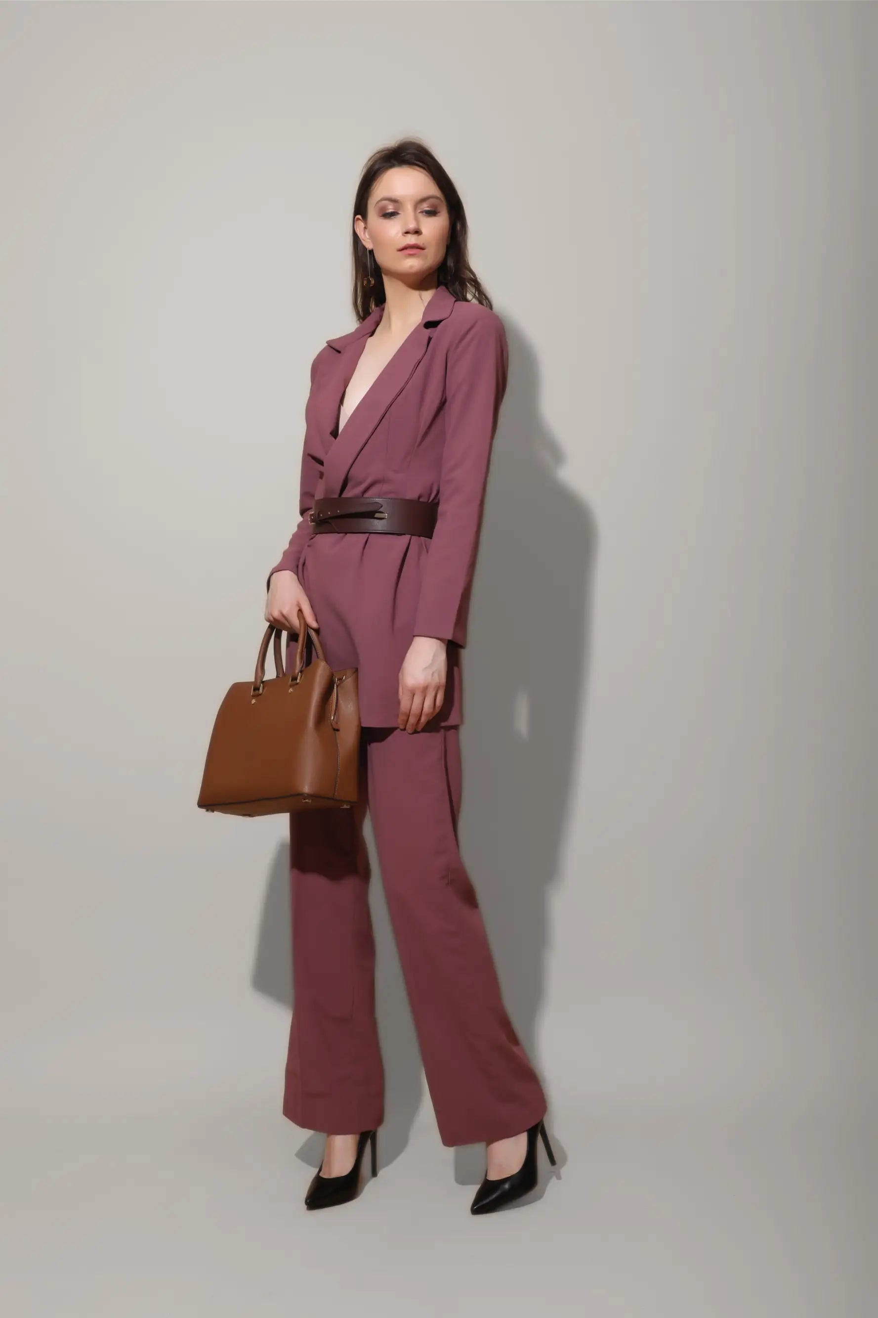 Mauve Blazer Dress - DRESSES