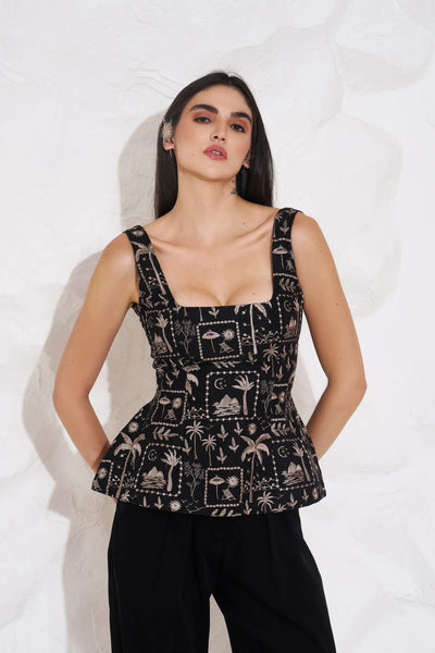 MIA Embroidered Peplum - TOPS