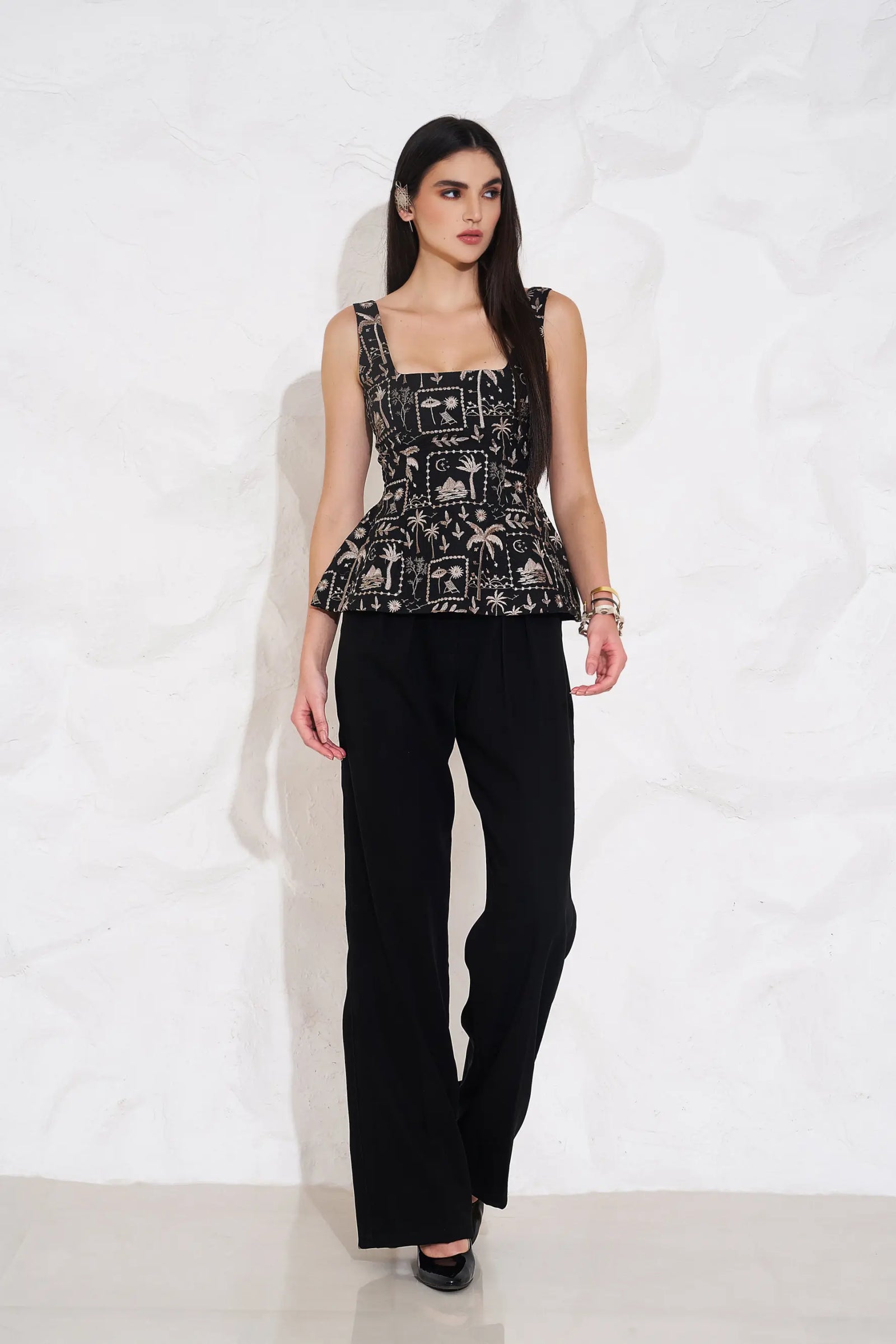 MIA Embroidered Peplum - TOPS
