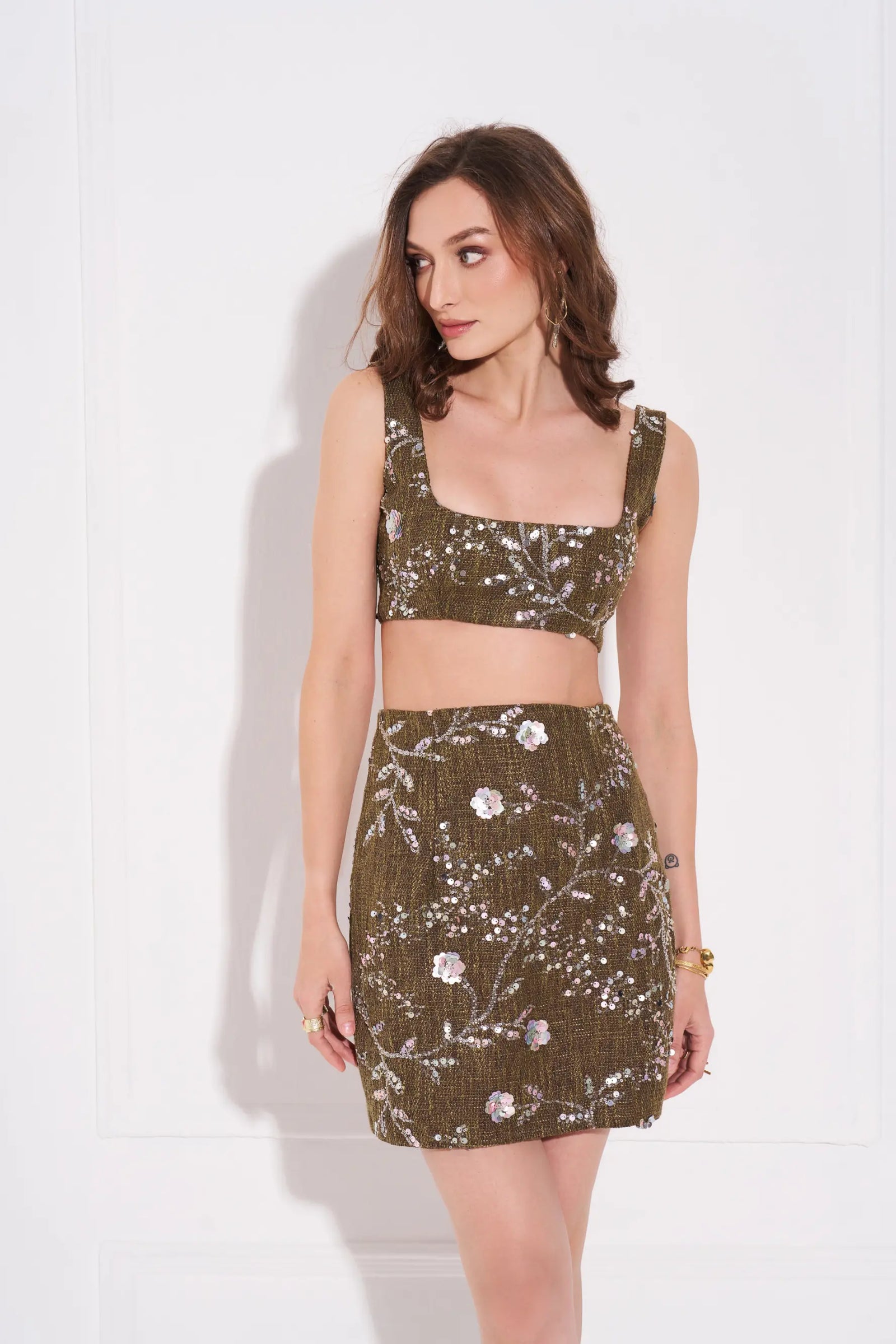 MILENA Embroidered Mini Skirt