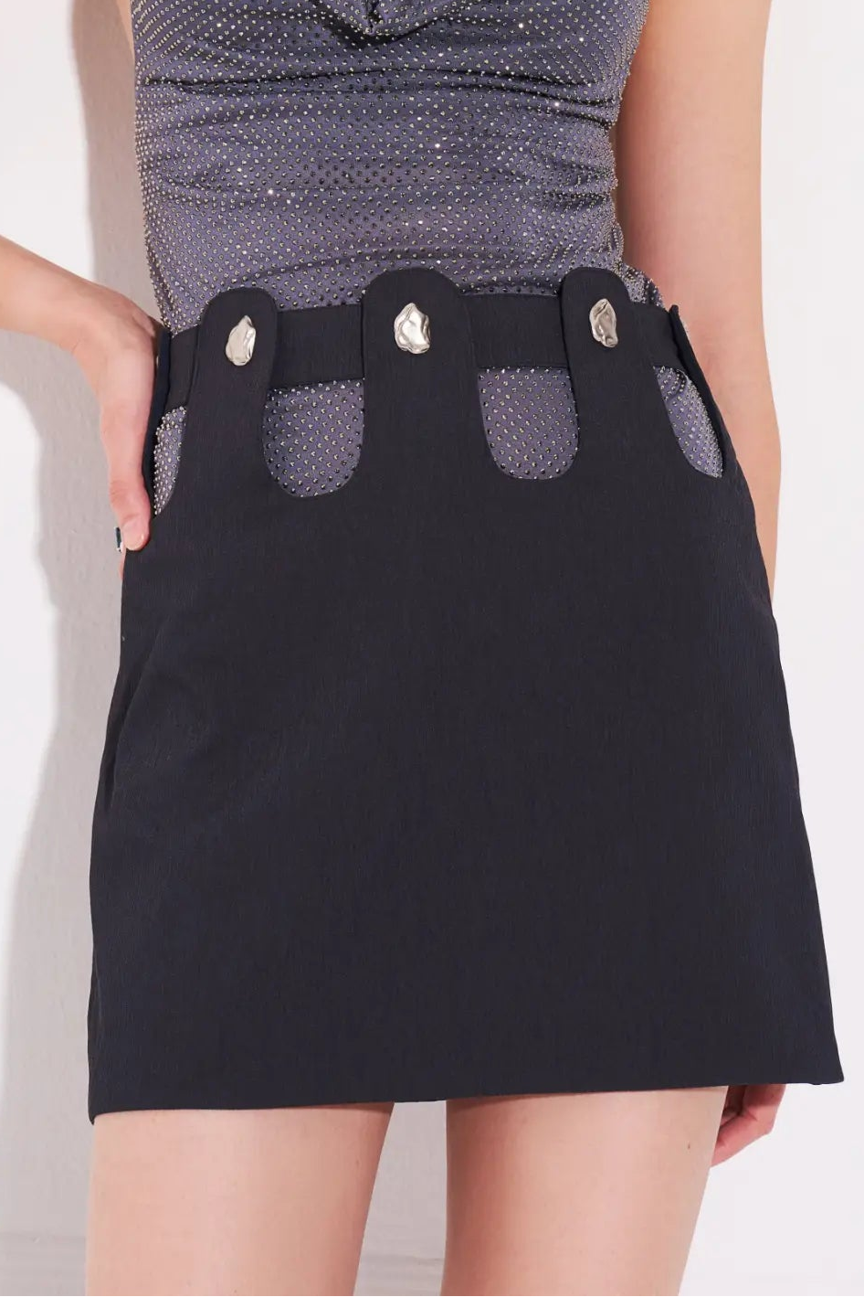 NAOMI Buttoned Mini Skirt