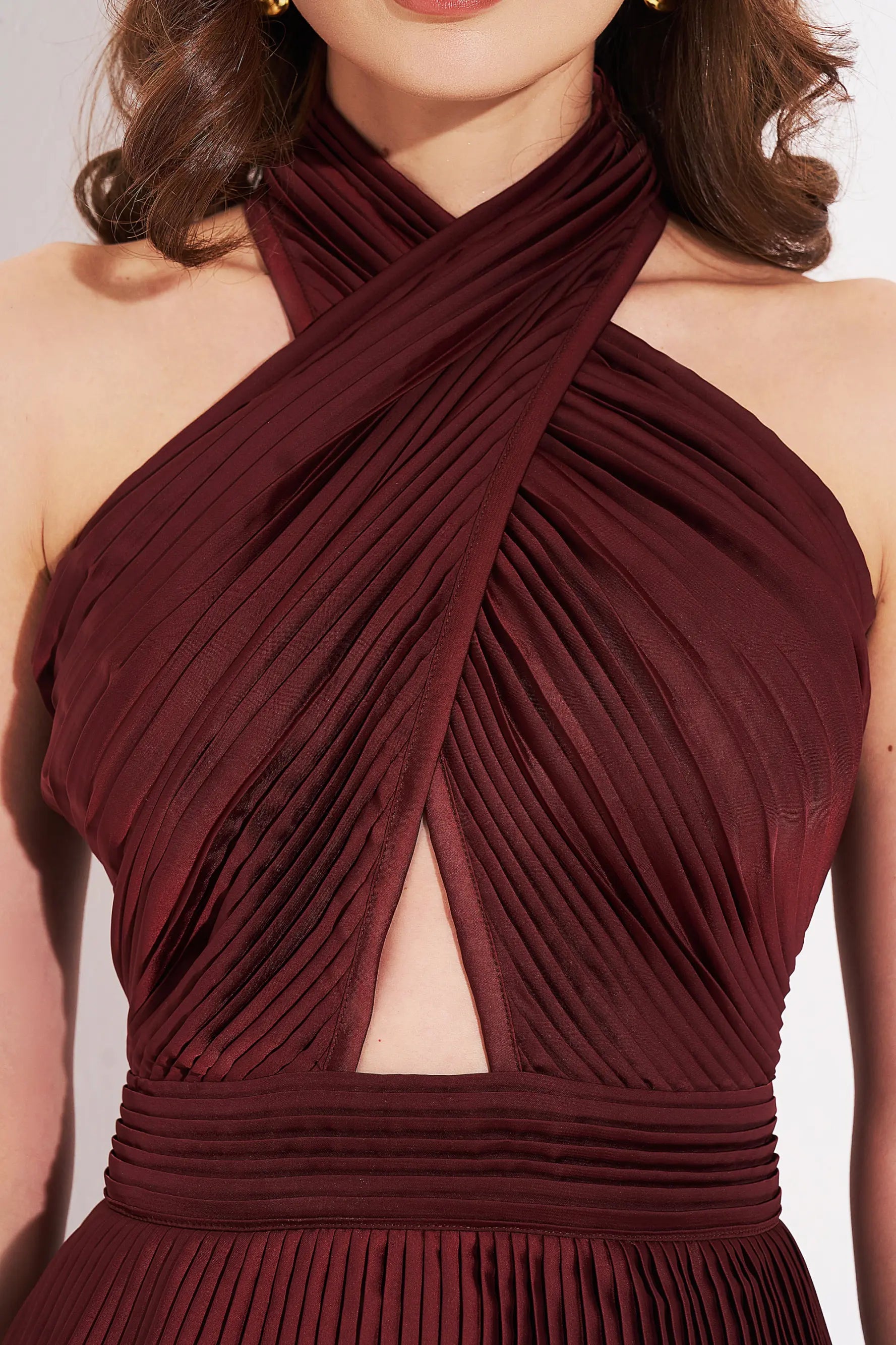 NICOLE Pleated Peplum Dress