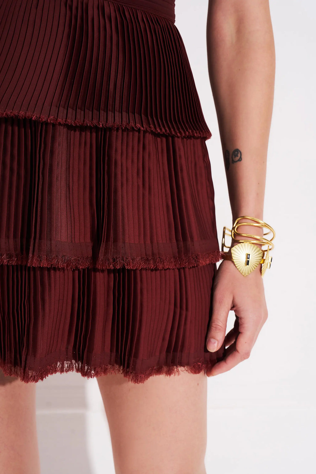 NICOLE Pleated Peplum Dress