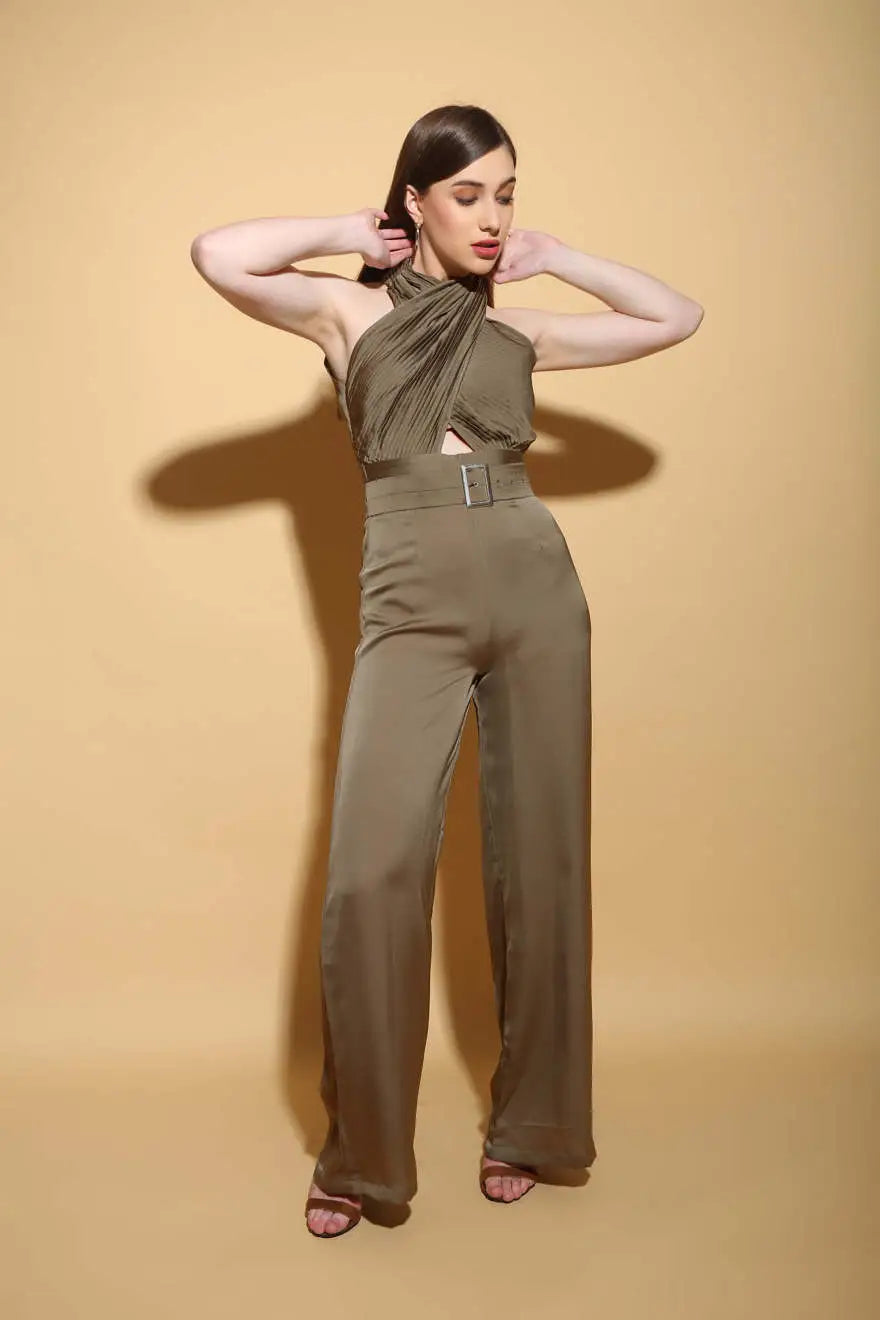 Pleated Torso Jumpsuit - Jumpsuits