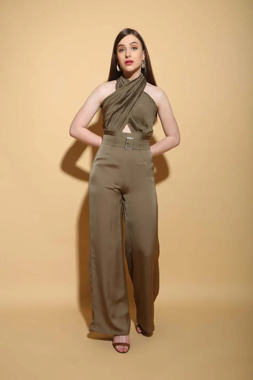 Pleated Torso Jumpsuit - Jumpsuits