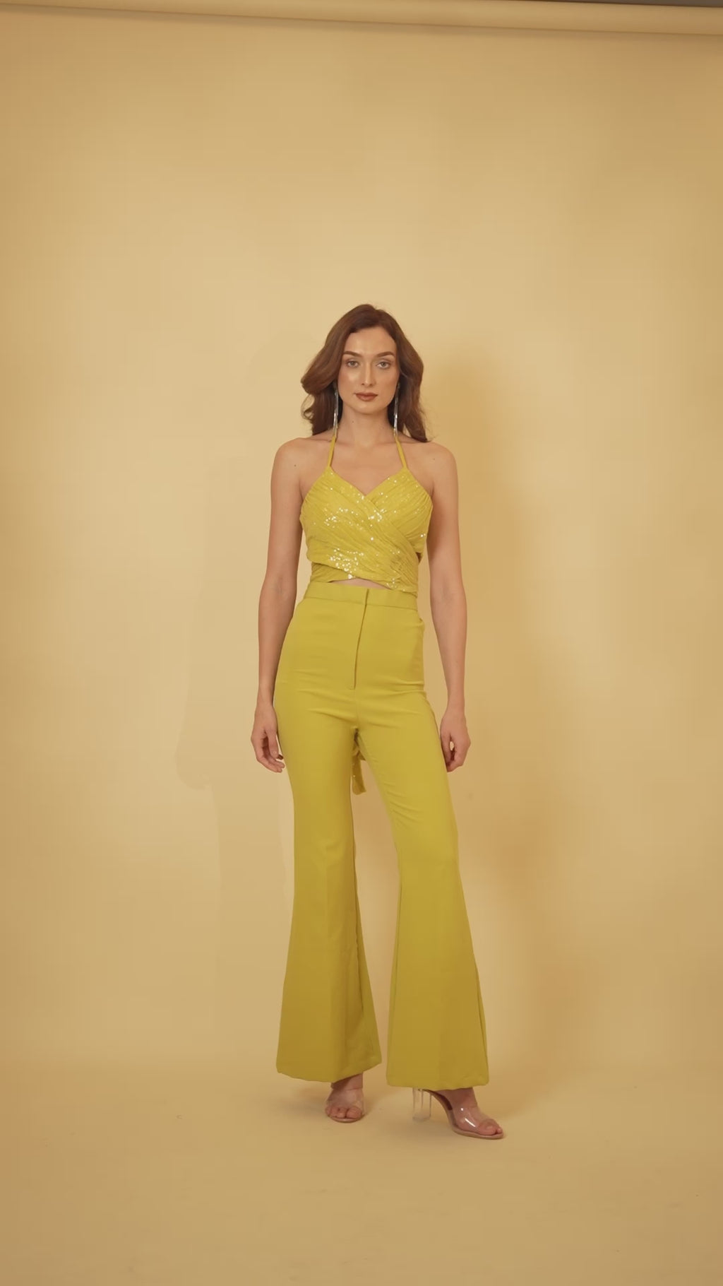 Lime Green Flared Pants