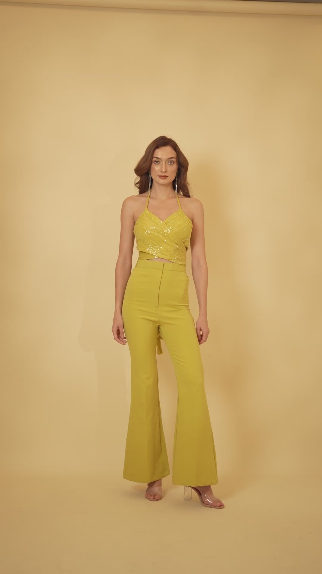 Lime Green Flared Pants