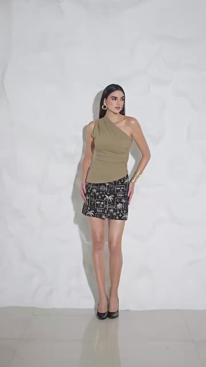 MIA Embroidered Mini Skirt