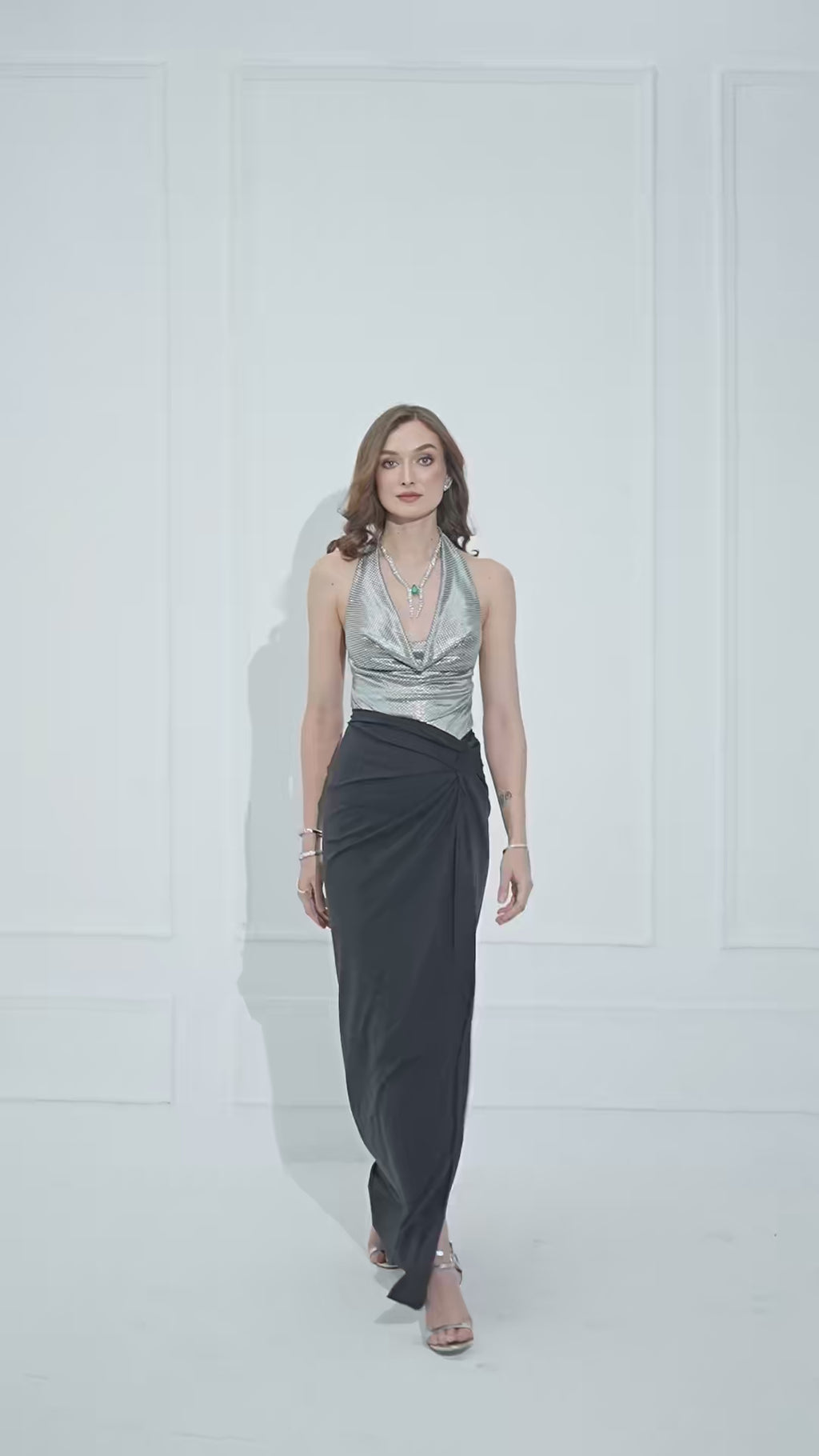 CINDY Rhinestone Cowl Top