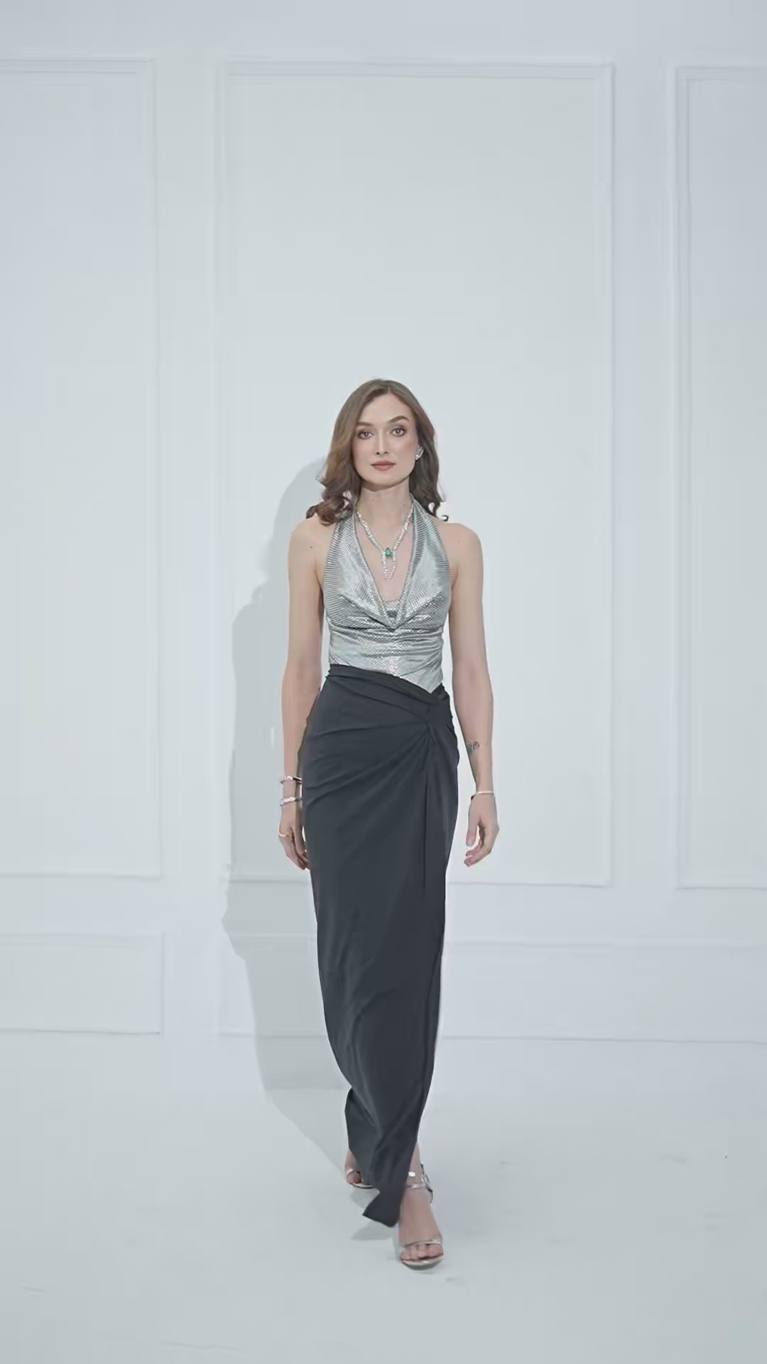 CINDY Rhinestone Cowl Top