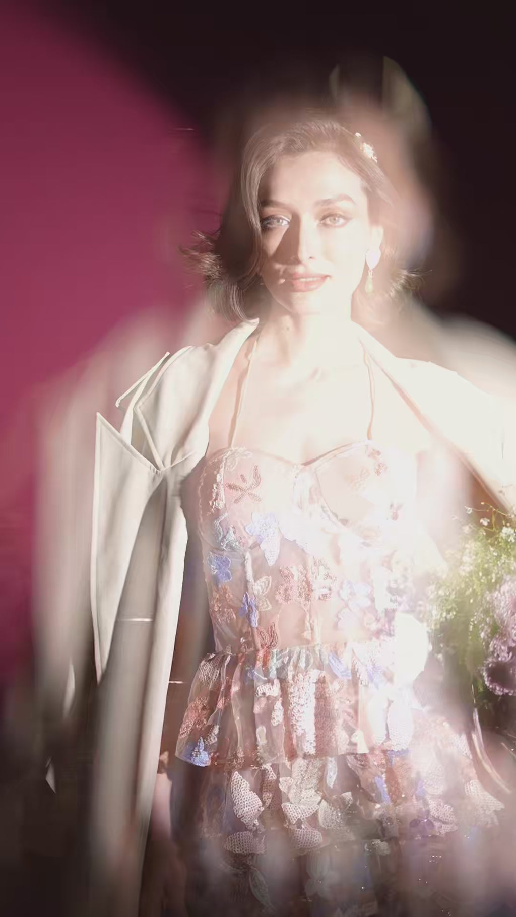 MARGOT Pink Embroidered Corset Dress