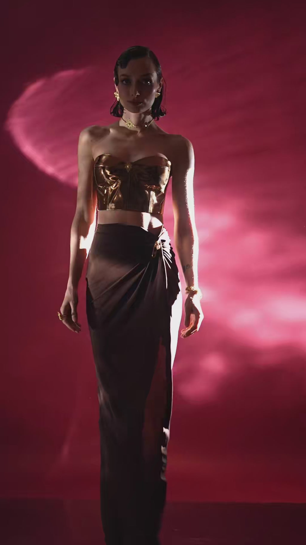 OSCAR Corset Top and EKKO Draped Skirt Co-ord