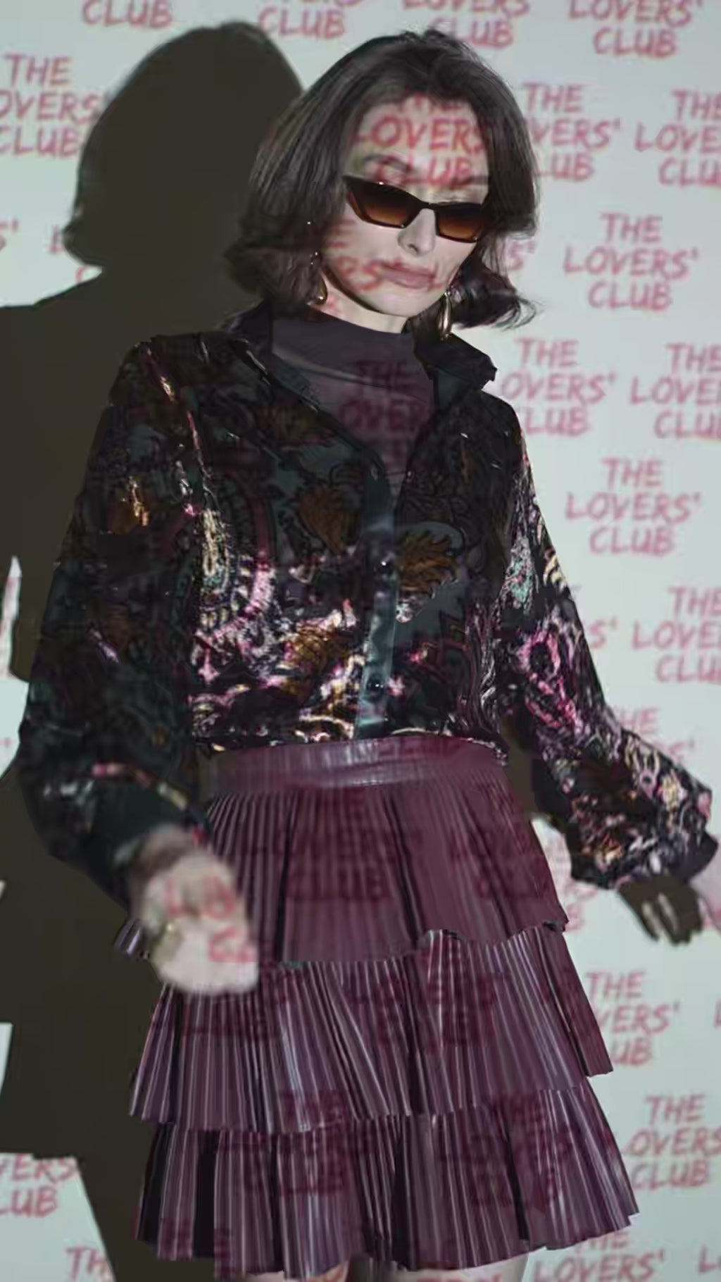 Velvet Shirt & Wine Faux Leather Skirt Co-ord Set