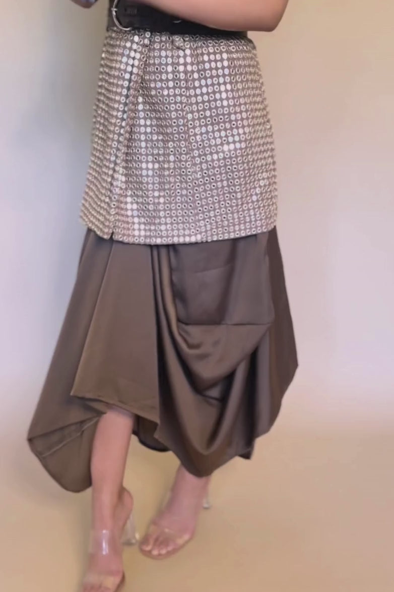 Mirror Work Blazer & Dhoti Skirt Co-ord