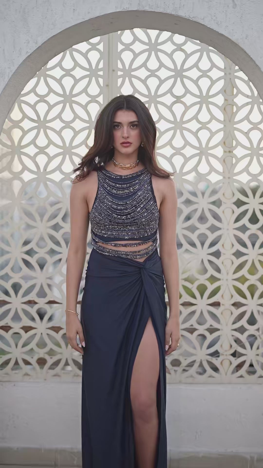 GIA Beaded Racer Top