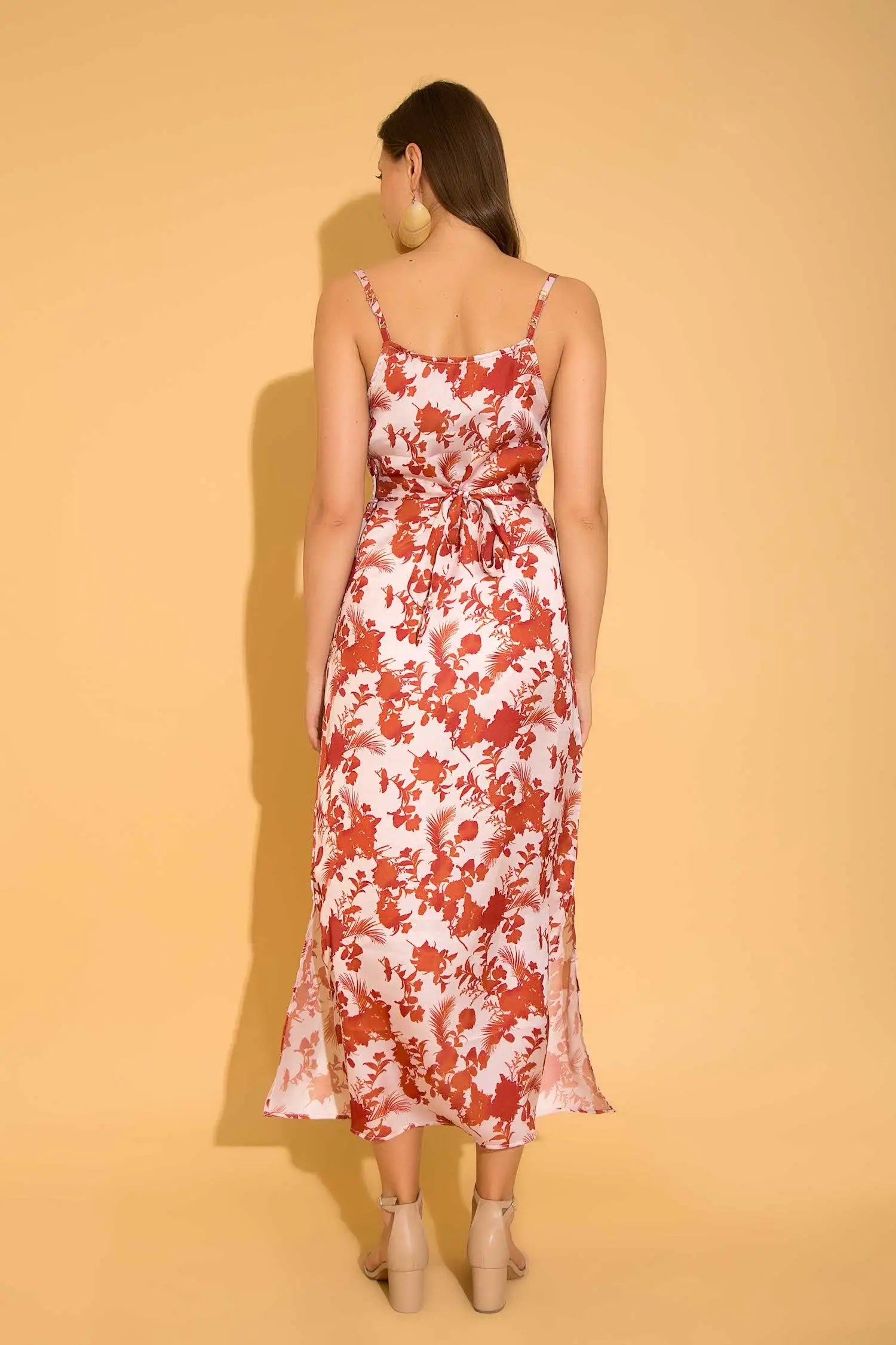 Printed Cowl Neck Dress - DRESSES