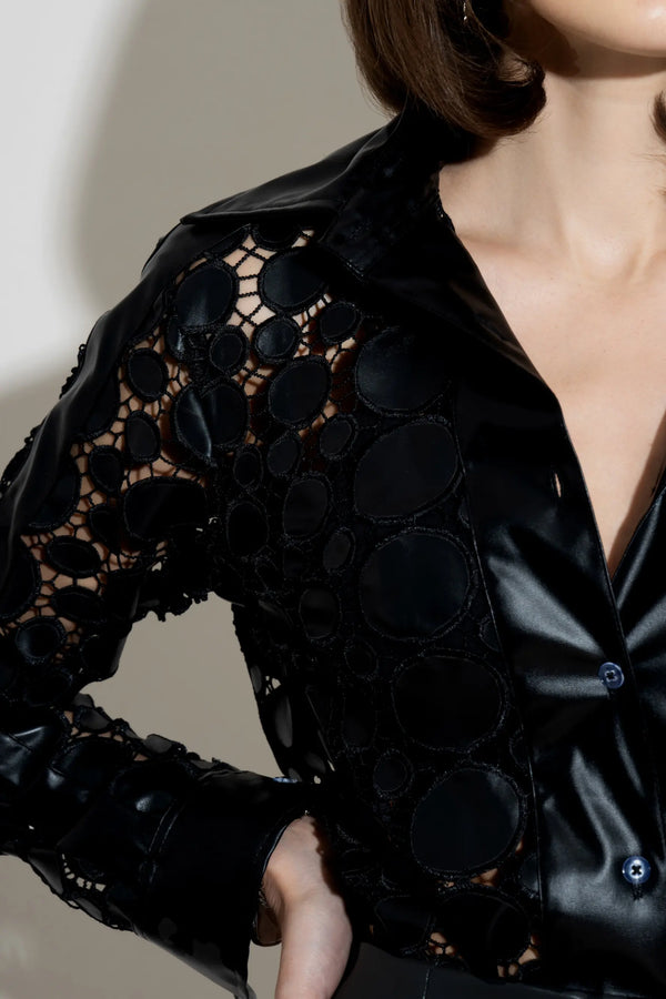 RAVEN Cutwork Shirt and Mini Skirt Co-ord - SET