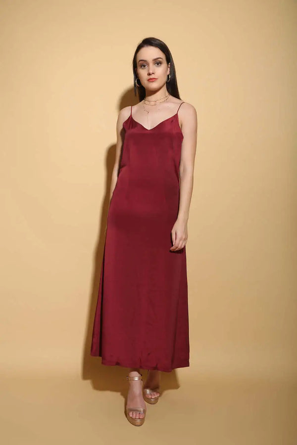 Red Cami Dress - DRESSES