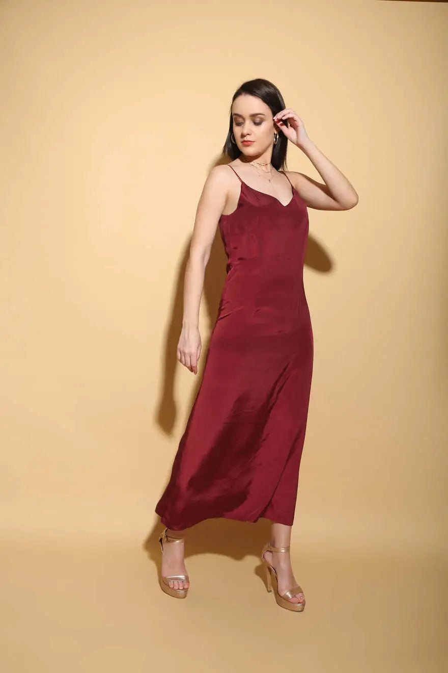 Red Cami Dress - DRESSES