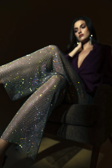 Rhinestone Mesh Pants - PANTS