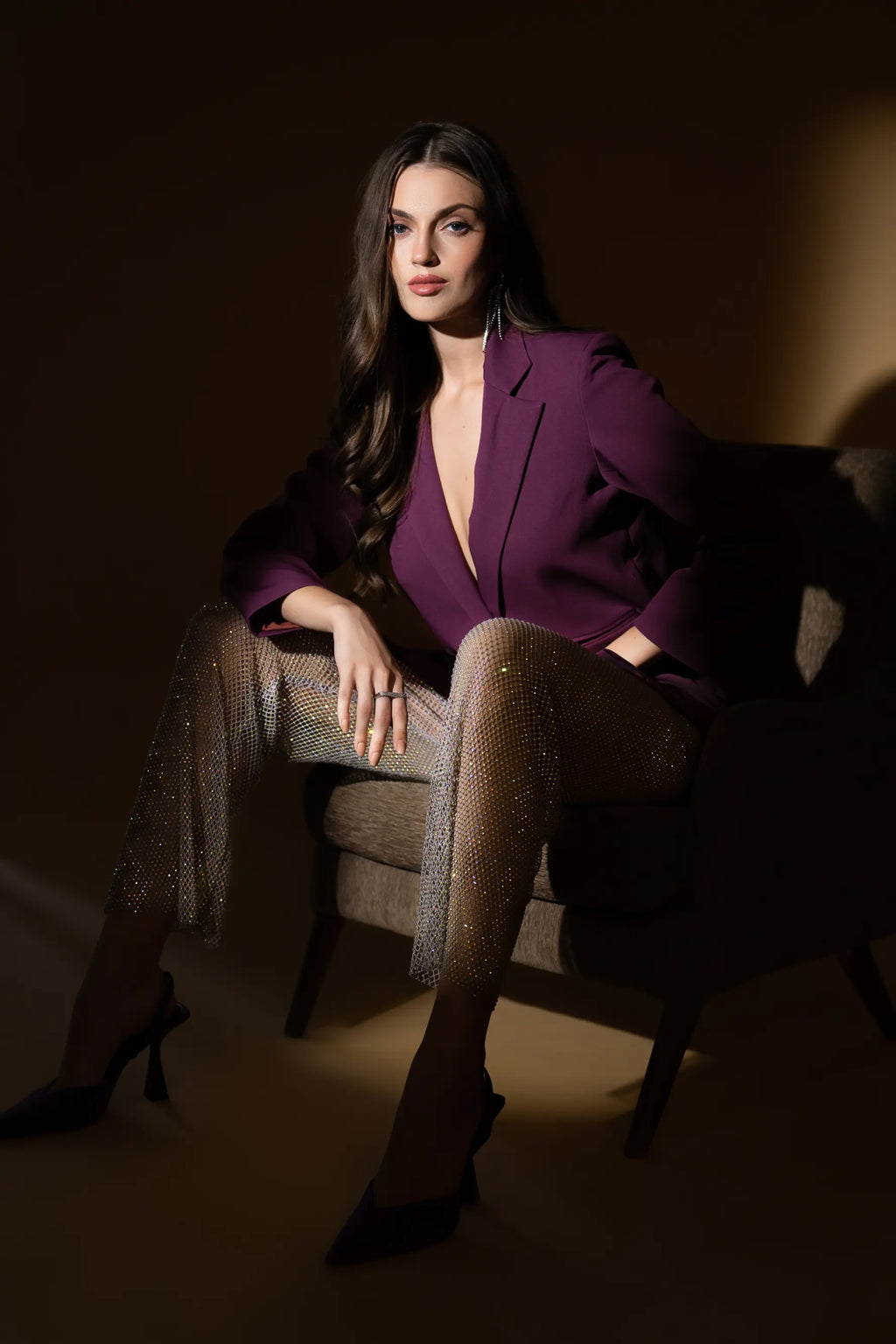 Rhinestone Mesh Pants - PANTS