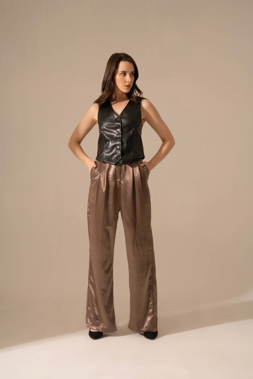 Royal Satin Korean Style Pants - PANTS