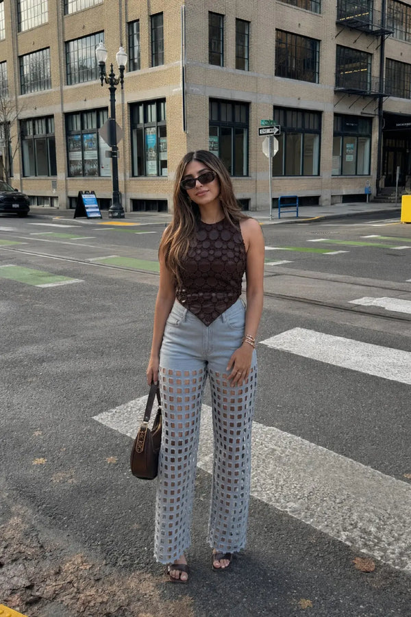 SASHA Cutwork Scarf Top