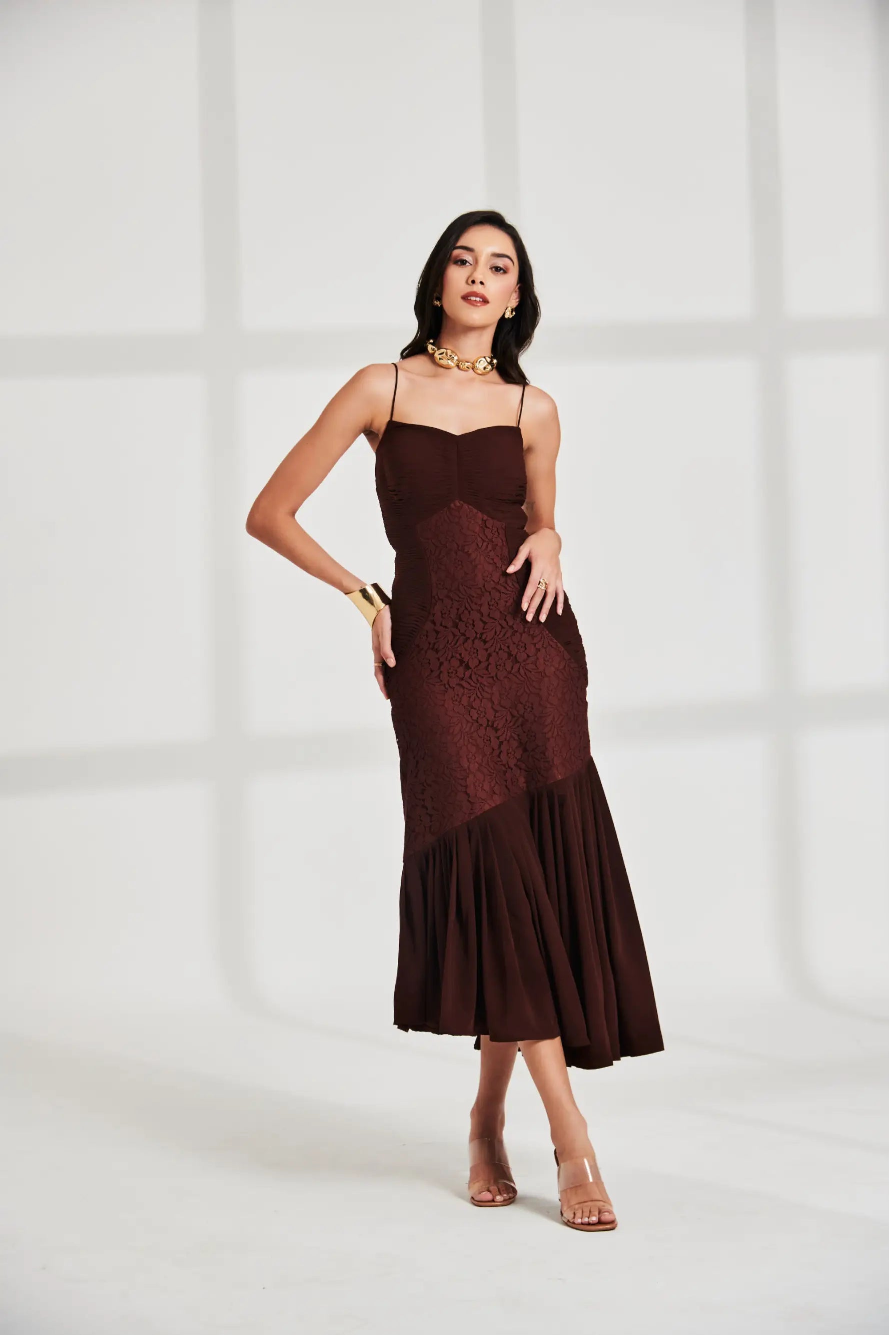 SELENE Ruched Dress - DRESSES