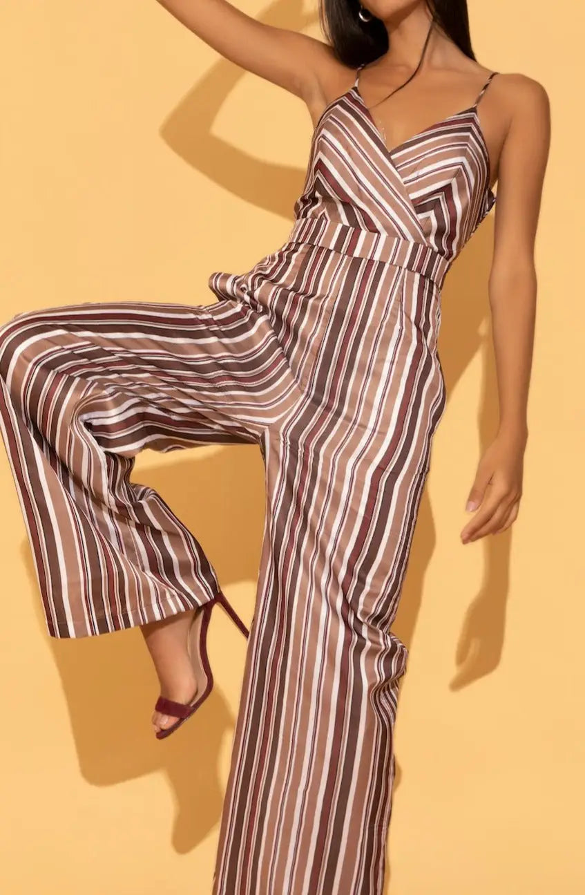 Striped Casual Jumpsuit - Jumpsuits & Rompers