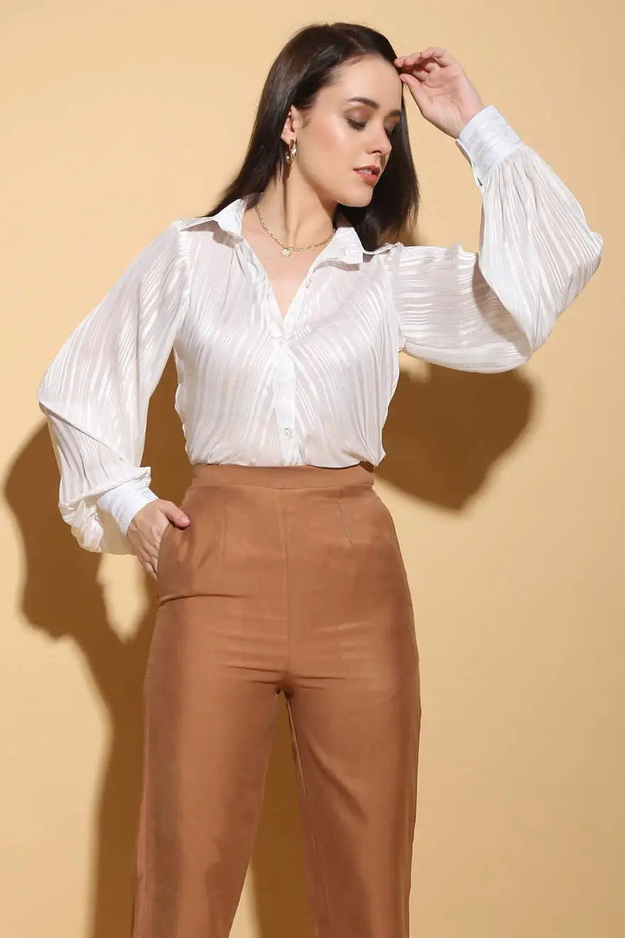 Striped Lurex Formal Shirt - SHIRTS