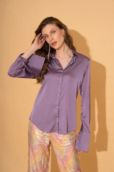 Ultra Violet Satin Shirt