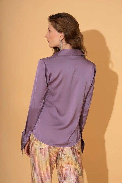 Ultra Violet Satin Shirt