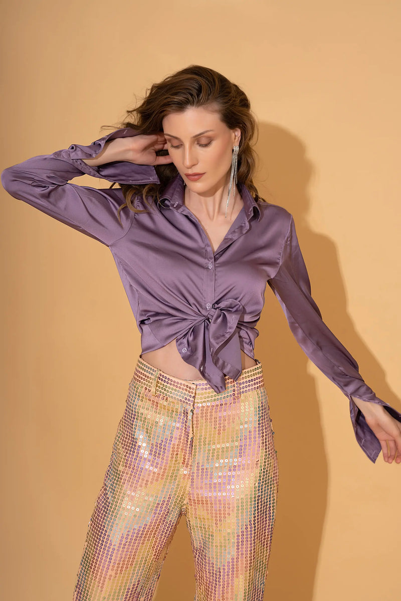 Ultra Violet Satin Shirt