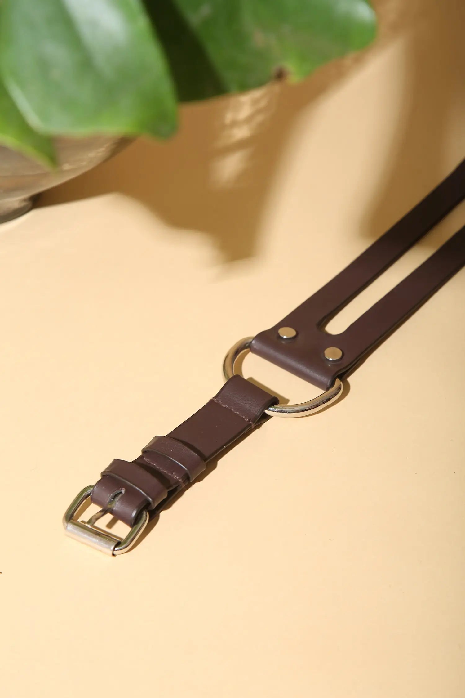 Walnut Cut Out D-Ring Belt - BELTS