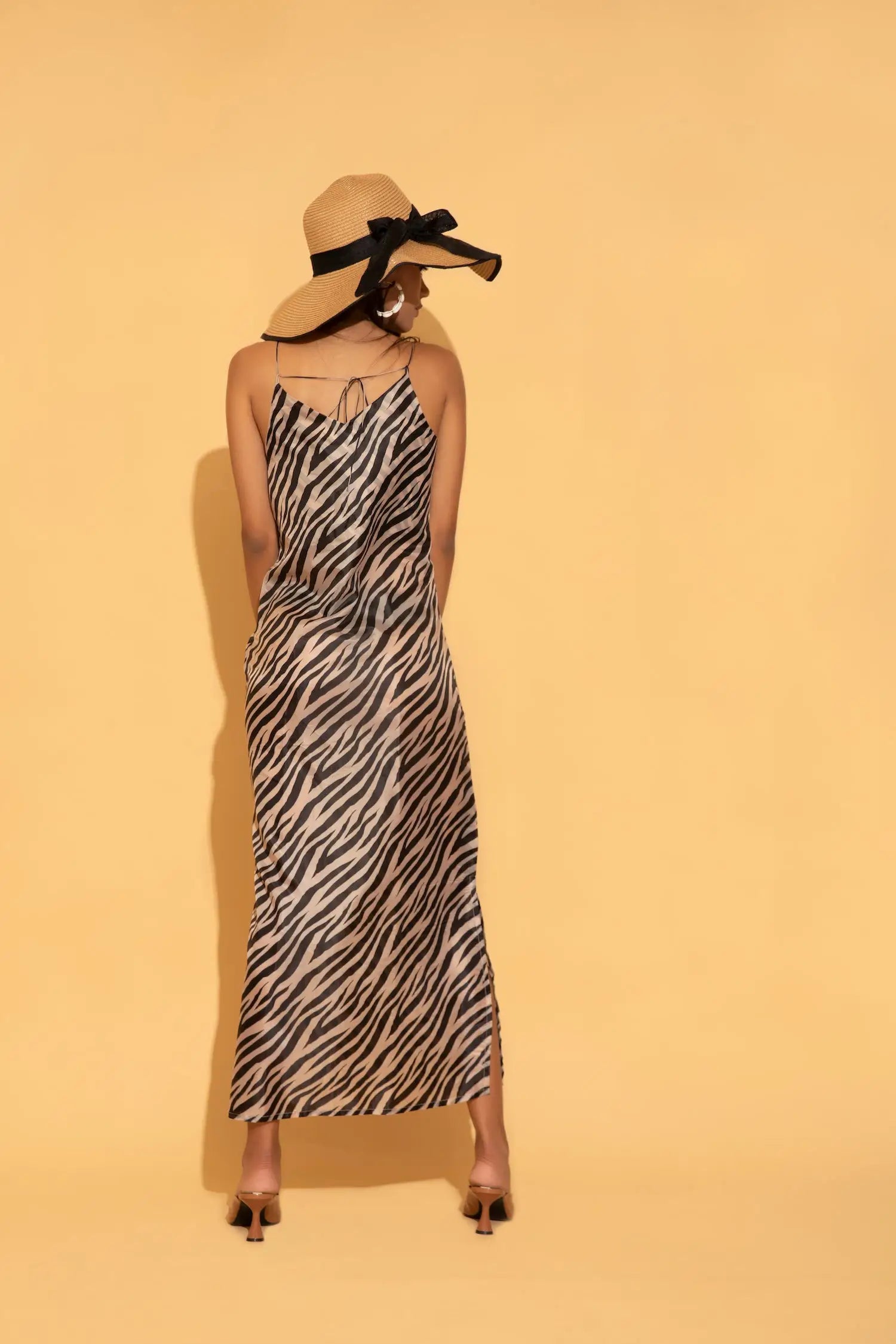 Zebra Print Maxi Dress - DRESSES