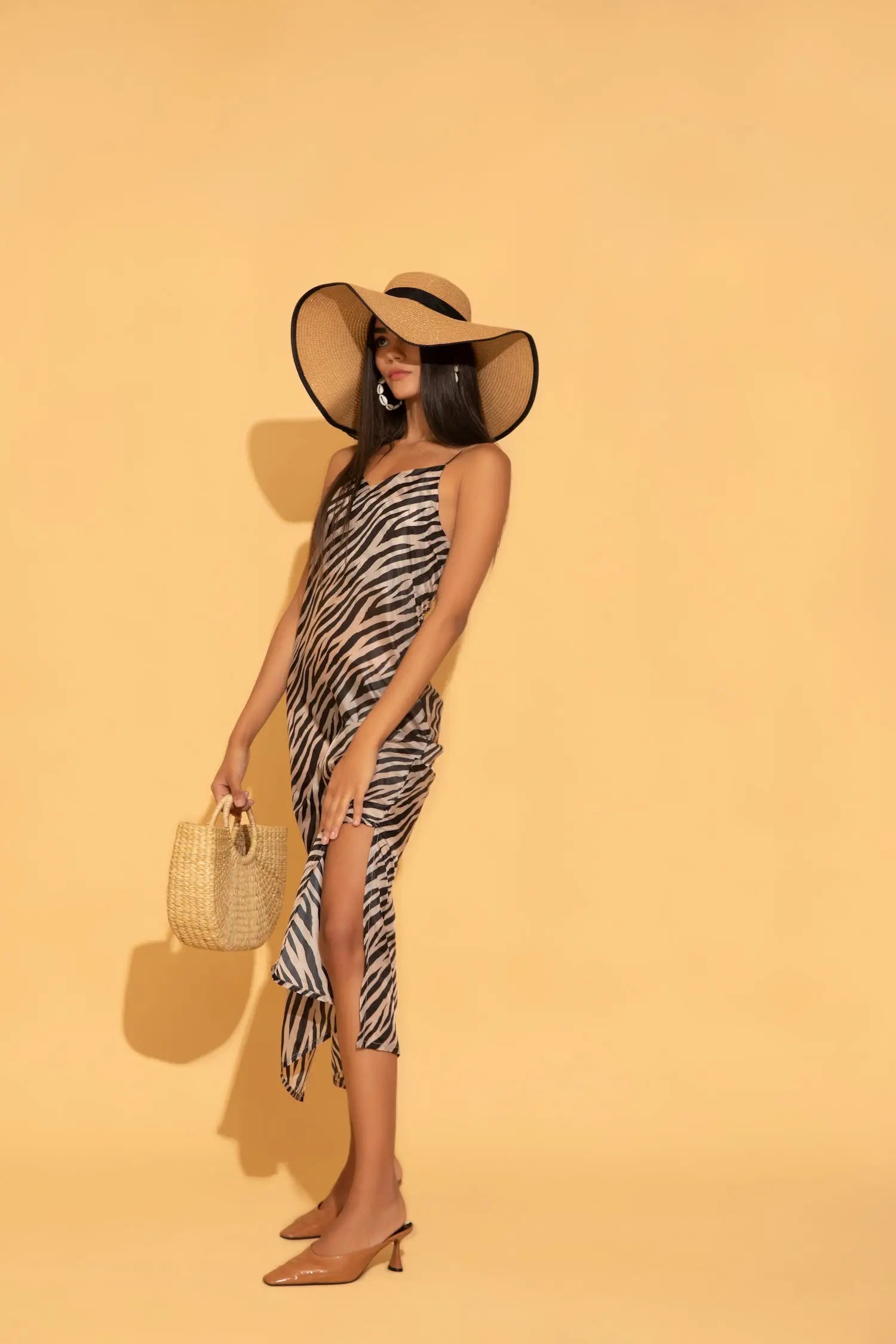 Zebra Print Maxi Dress - DRESSES