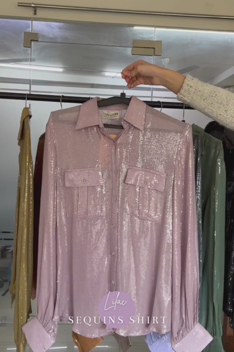 Lilac Sequins Shirt
