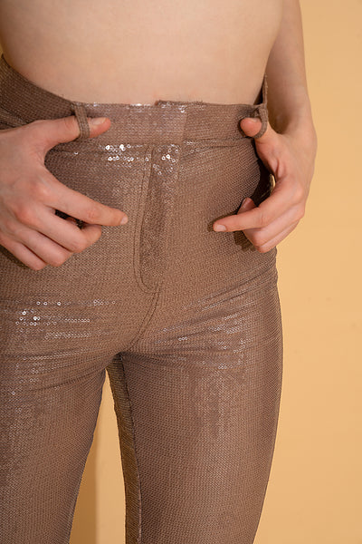 Grey Sequins Pants