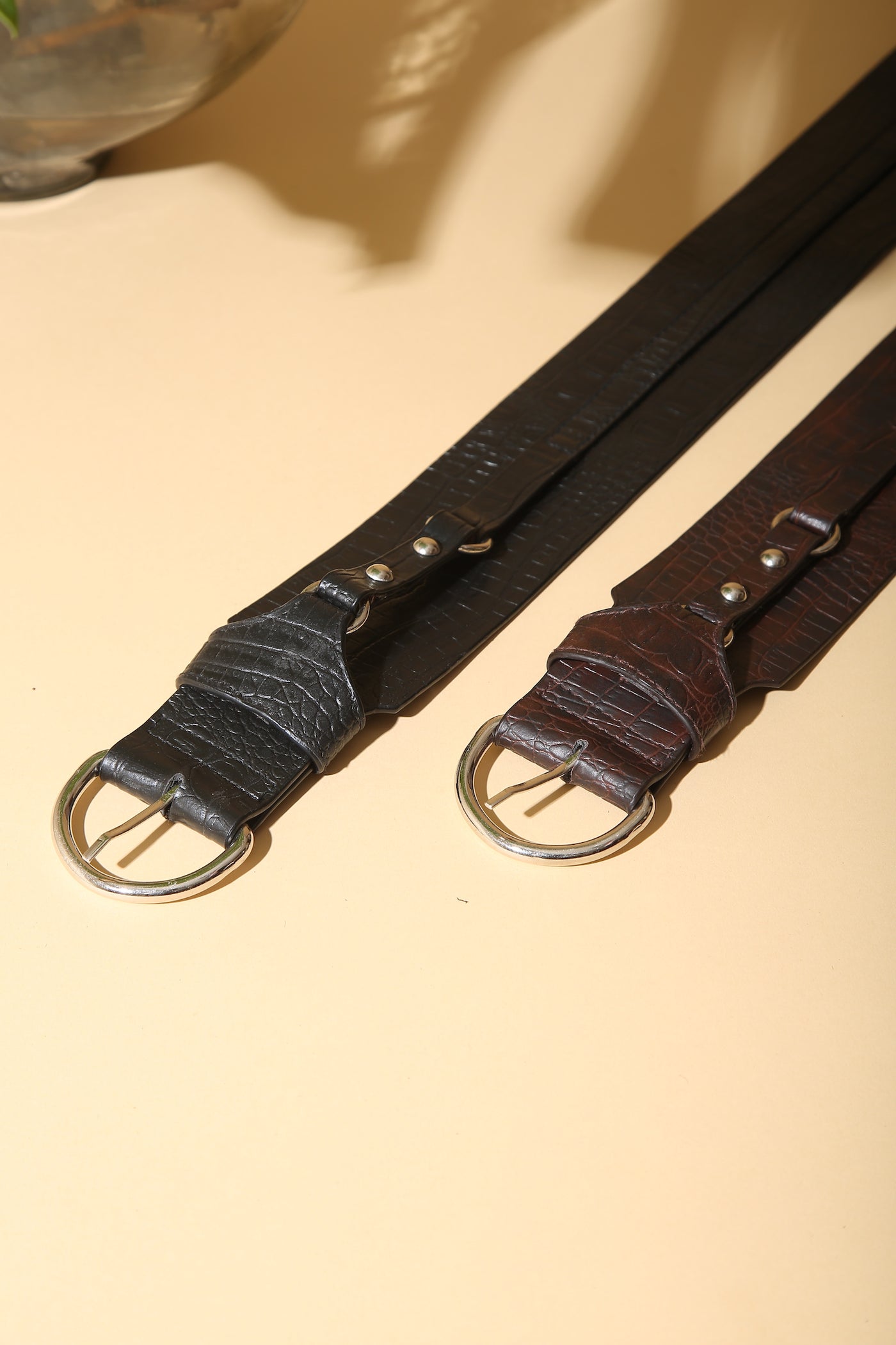 Black Croc Textured Belt