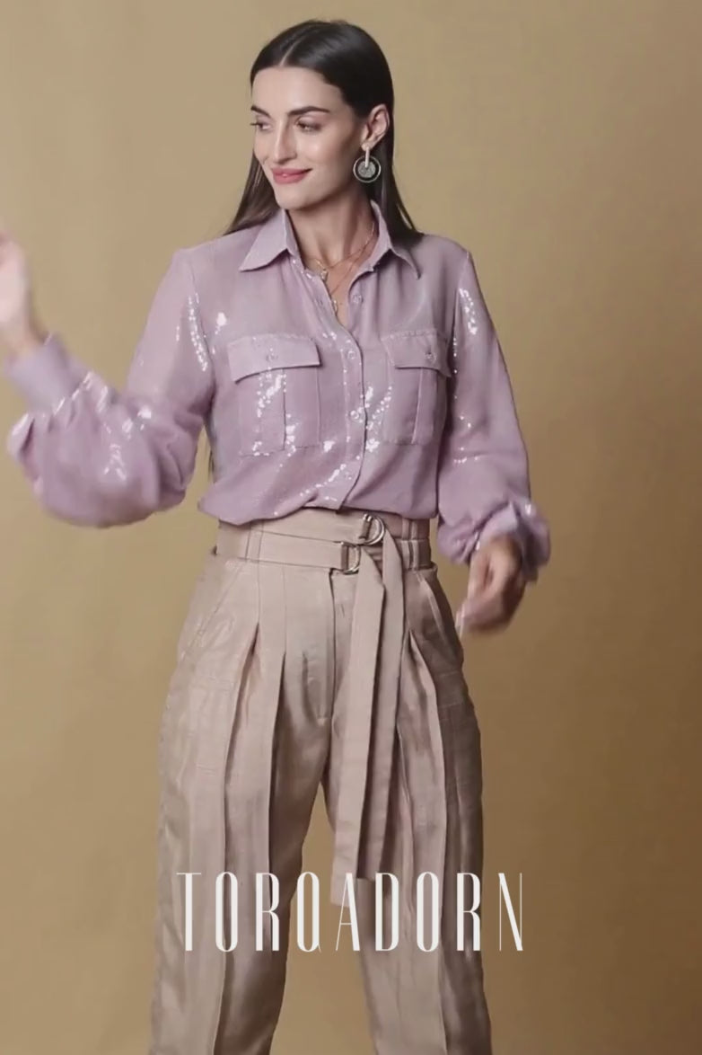 Lilac Sequins Shirt