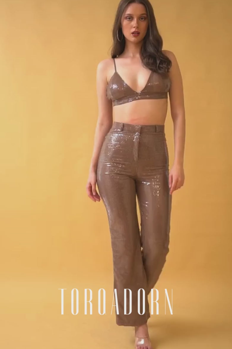 Grey Sequins Bralette