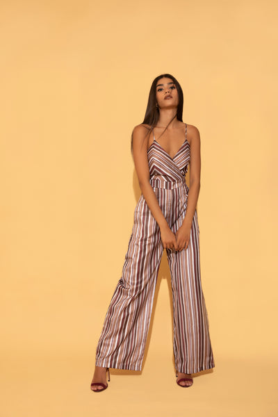 Drew - Yellow, White & Lavender Striped Sleeveless Wide Leg Jumpsuit S –  Current Boutique