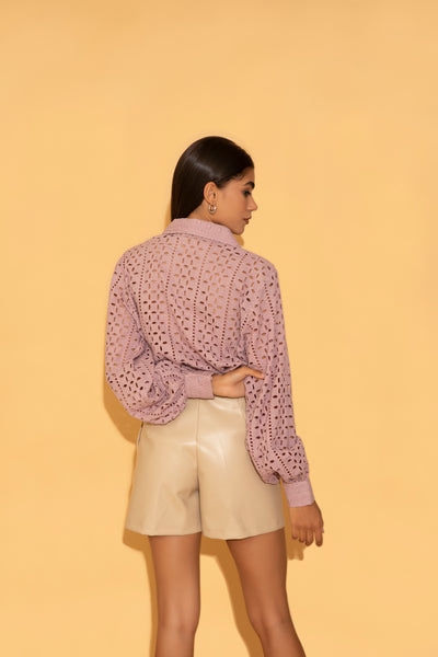 Lilac Schiffli Shirt