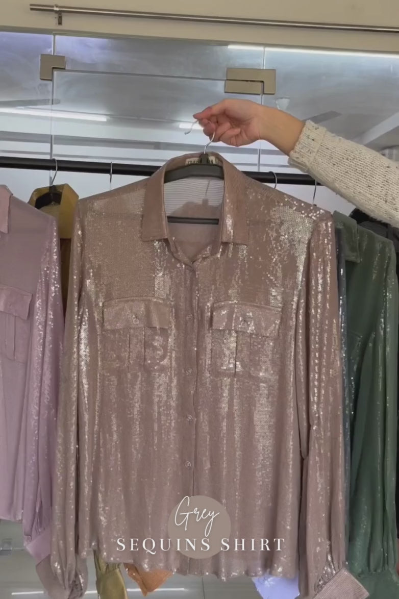 Grey Sequins Shirt