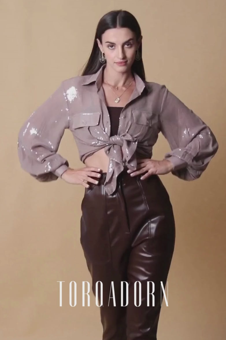 Grey Sequins Shirt